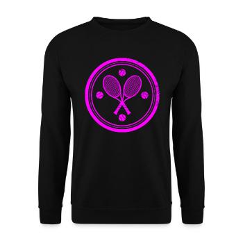 Tennis Hoodie T-Shirt Balles et raquettes classiques - Sweat-shirt Unisexe - noir - Devant - Alina (178cm) & Michal (187cm)
