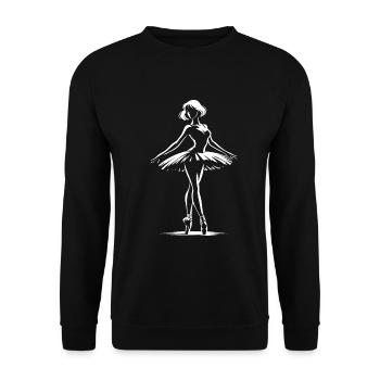 Un design de ballerine envoûtant pour tous les amateurs de ballet - Sweat-shirt Unisexe - noir - Devant - Alina (178cm) & Michal (187cm)