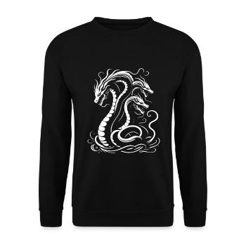 Hydra for the fan of mythical creatures and mythology - Unisex Sweatshirt - black - Front - Alina (178cm) & Michal (187cm)