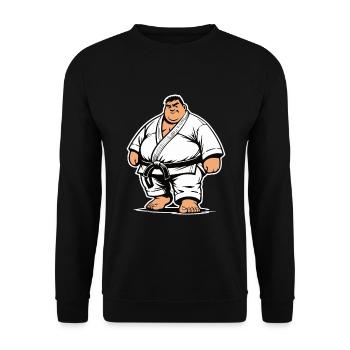 Dicker Kampfsportler - Unisex Pullover - Schwarz - Vorne - Alina (178cm) & Michal (187cm)