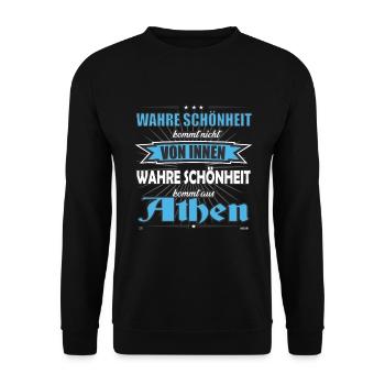 La vraie beauté vient d’Athens Design - Sweat-shirt Unisexe - noir - Devant - Alina (178cm) & Michal (187cm)