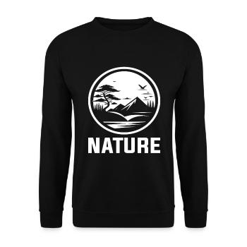 Natur - Für Umweltschutz und Landschaftsfreunde - Unisex Pullover - Schwarz - Vorne - Alina (178cm) & Michal (187cm)