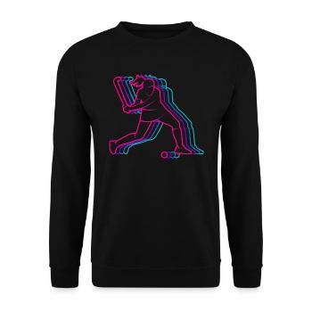 joueur de hockey Vintage Hockey Girl Hockey sur gazon - Sweat-shirt Unisexe - noir - Devant - Alina (178cm) & Michal (187cm)