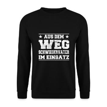 À l’écart Beau-père en action Design - Sweat-shirt Unisexe - noir - Devant - Alina (178cm) & Michal (187cm)