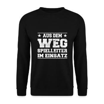 Maître du jeu en conception d’action - Sweat-shirt Unisexe - noir - Devant - Alina (178cm) & Michal (187cm)