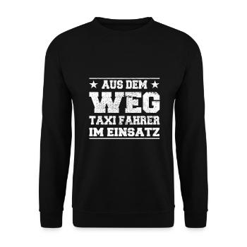Chauffeur de taxi en service Design - Sweat-shirt Unisexe - noir - Devant - Alina (178cm) & Michal (187cm)
