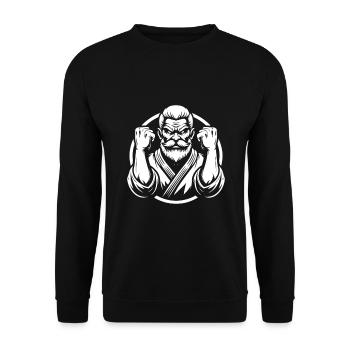 Grandpa Martial Artist – The Wisdom of Strength - Unisex Sweatshirt - black - Front - Alina (178cm) & Michal (187cm)