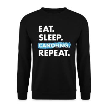 Canoeist Eat Sleep Canoeing - Unisex Sweatshirt - black - Front - Alina (178cm) & Michal (187cm)
