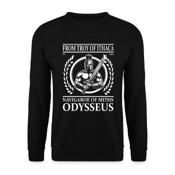 Odysseus – The Navigator from Troy to Ithaca - Unisex Sweatshirt - black - Front - Alina (178cm) & Michal (187cm)