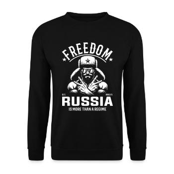 Freiheit für Russland - Mehr als ein Regime - Unisex Pullover - Schwarz - Vorne - Alina (178cm) & Michal (187cm)