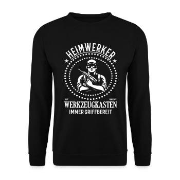 Do-it-yourselfers – the man who can get down to business! - Unisex Sweatshirt - black - Front - Alina (178cm) & Michal (187cm)