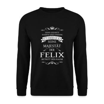Sa Majesté Félix entre dans la pièce - Sweat-shirt Unisexe - noir - Devant - Alina (178cm) & Michal (187cm)