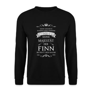 Seine Majestät der Finn betritt den Raum - Unisex Pullover - Schwarz - Vorne - Alina (178cm) & Michal (187cm)