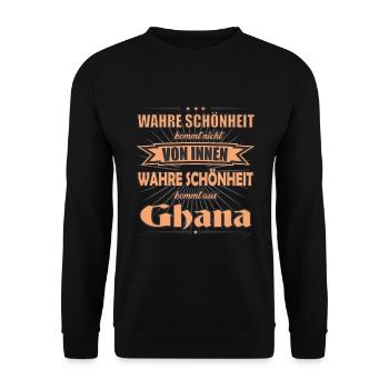 Wahre Schönheit kommt aus Ghana Design - Unisex Pullover - Schwarz - Vorne - Alina (178cm) & Michal (187cm)