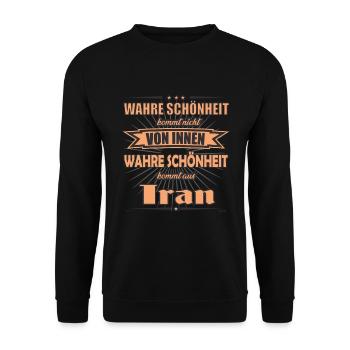True beauty comes from Iran Design - Unisex Sweatshirt - black - Front - Alina (178cm) & Michal (187cm)