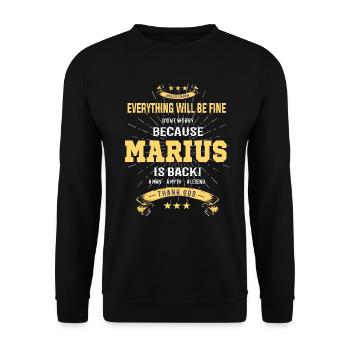 Everything will be fine Marius Is back - Unisex Sweatshirt - black - Front - Alina (178cm) & Michal (187cm)