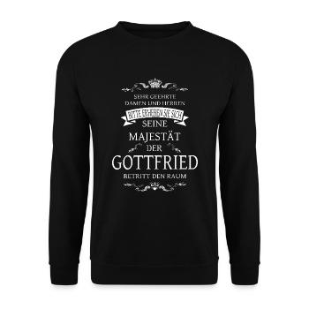 Sa Majesté Gottfried entre dans la pièce - Sweat-shirt Unisexe - noir - Devant - Alina (178cm) & Michal (187cm)