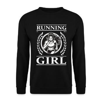Running Girl – Running is Freedom - Unisex Sweatshirt - black - Front - Alina (178cm) & Michal (187cm)