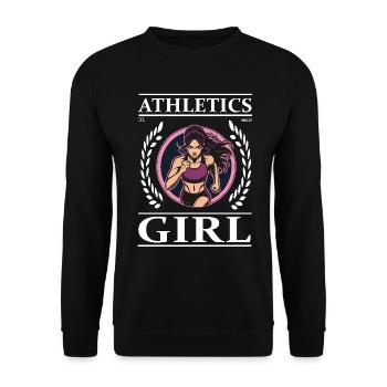 Leichtathletik Girl – Schnelligkeit und Ausdauer - Unisex Pullover - Schwarz - Vorne - Alina (178cm) & Michal (187cm)