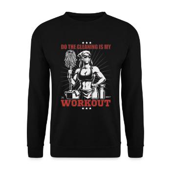 Putzfrauen Design - Putzen ist mein Workout - Unisex Pullover - Schwarz - Vorne - Alina (178cm) & Michal (187cm)