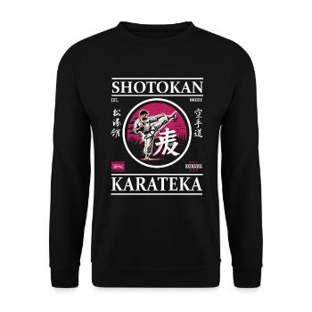 Shotokan Karateka – The Strength in Calm - Unisex Sweatshirt - black - Front - Alina (178cm) & Michal (187cm)