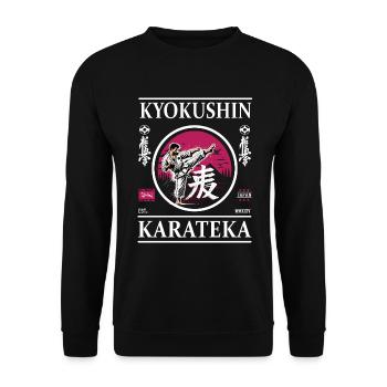 Kyokushin Karateka – Weg zur ultimativen Disziplin - Unisex Pullover - Schwarz - Vorne - Alina (178cm) & Michal (187cm)