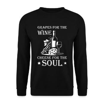 Vin et fromage – un plaisir pour l’âme - Sweat-shirt Unisexe - noir - Devant - Alina (178cm) & Michal (187cm)