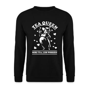 Tae Queen – For the true tea lover - Unisex Sweatshirt - black - Front - Alina (178cm) & Michal (187cm)