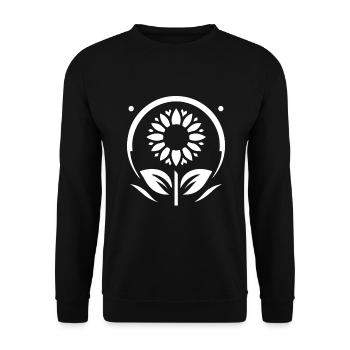Sonnenblume – Strahlend wie die Sonne - Unisex Pullover - Schwarz - Vorne - Alina (178cm) & Michal (187cm)