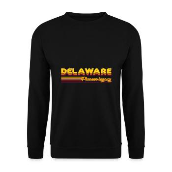 cooles Delaware USA Bundesstaaten Design - Unisex Pullover - Schwarz - Vorne - Alina (178cm) & Michal (187cm)