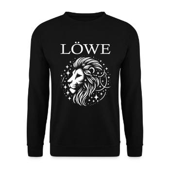 Sternzeichen Löwe Design - Unisex Pullover - Schwarz - Vorne - Alina (178cm) & Michal (187cm)