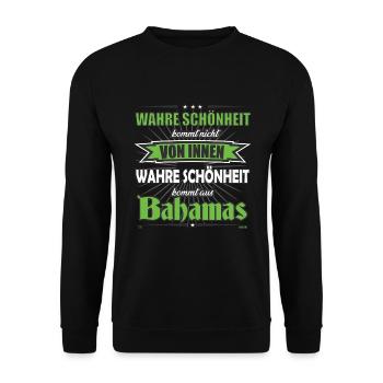 La vraie beauté vient du design des Bahamas - Sweat-shirt Unisexe - noir - Devant - Alina (178cm) & Michal (187cm)