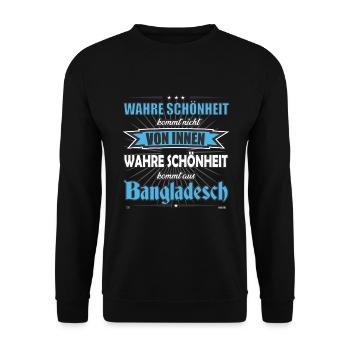 True beauty comes from Bangladesh design - Unisex Sweatshirt - black - Front - Alina (178cm) & Michal (187cm)