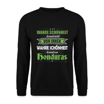 Wahre Schönheit kommt aus Honduras Design - Unisex Pullover - Schwarz - Vorne - Alina (178cm) & Michal (187cm)