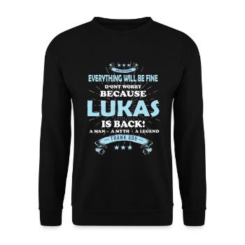 Tout ira bien Lukas est de retour - Sweat-shirt Unisexe - noir - Devant - Alina (178cm) & Michal (187cm)