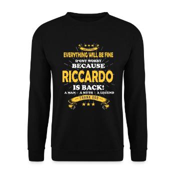 Tout ira bien Riccardo est de retour - Sweat-shirt Unisexe - noir - Devant - Alina (178cm) & Michal (187cm)