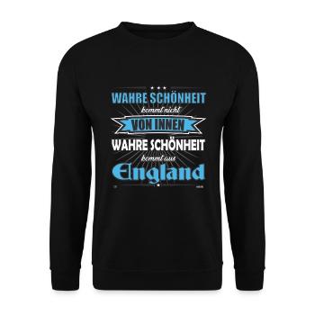 La vraie beauté vient d’Angleterre Design - Sweat-shirt Unisexe - noir - Devant - Alina (178cm) & Michal (187cm)