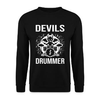 Devils Drummer. The devilish hellish drummer - Unisex Sweatshirt - black - Front - Alina (178cm) & Michal (187cm)