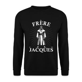 Frère Jacques - Bruder Jakob Design - Sweat-shirt Unisexe - noir - Devant - Alina (178cm) & Michal (187cm)