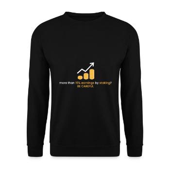 more than 15% profit? - Unisex Sweatshirt - black - Front - Alina (178cm) & Michal (187cm)