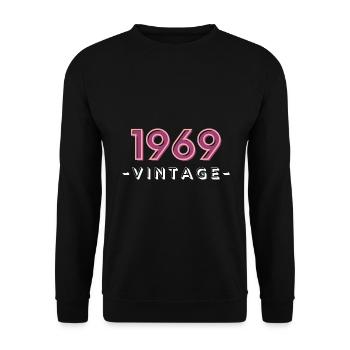 born 1969 gift idea birthday year 69 - Unisex Sweatshirt - black - Front - Alina (178cm) & Michal (187cm)