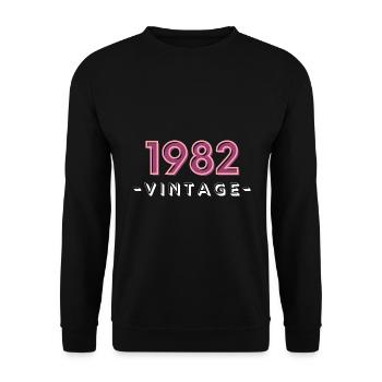 born 1982 gift idea birthday year 82 - Unisex Sweatshirt - black - Front - Alina (178cm) & Michal (187cm)