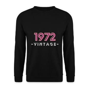 born 1972 gift idea birthday year 72 - Unisex Sweatshirt - black - Front - Alina (178cm) & Michal (187cm)