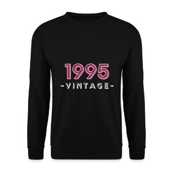 Born 1995 Gift Idea Birthday Vintage 95 - Unisex Sweatshirt - black - Front - Alina (178cm) & Michal (187cm)