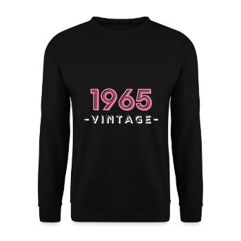born 1965 gift idea birthday year 65 - Unisex Sweatshirt - black - Front - Alina (178cm) & Michal (187cm)