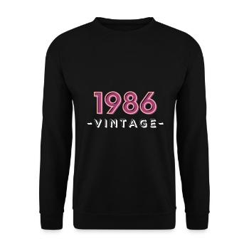 born 1986 gift idea birthday year 86 - Unisex Sweatshirt - black - Front - Alina (178cm) & Michal (187cm)