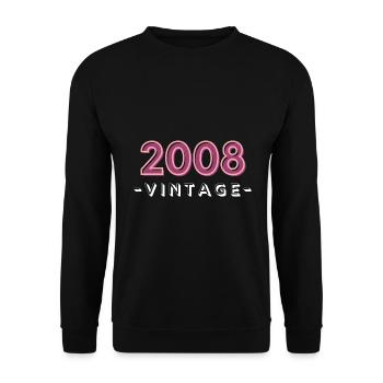 geboren 2008 geschenk idee geburtstag jahrgang 08 - Unisex Pullover - Schwarz - Vorne - Alina (178cm) & Michal (187cm)