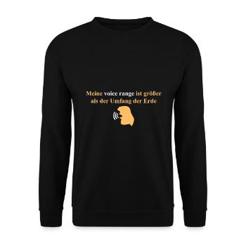 Meine Voice Range! - Unisex Pullover - Schwarz - Vorne - Alina (178cm) & Michal (187cm)
