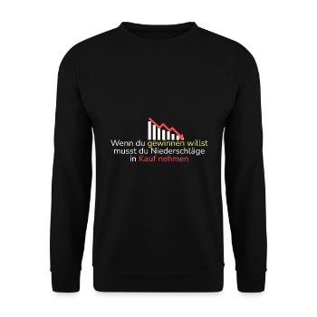 Wenn du gewinnen willst - Unisex Pullover - Schwarz - Vorne - Alina (178cm) & Michal (187cm)