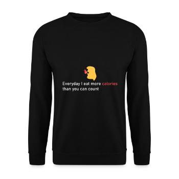 I need a lot of calories! - Unisex Sweatshirt - black - Front - Alina (178cm) & Michal (187cm)